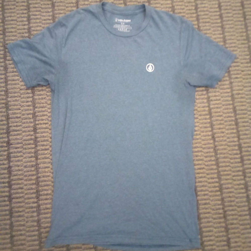 Volcom Blue Short Sleeve Tee Classic Crew Neck